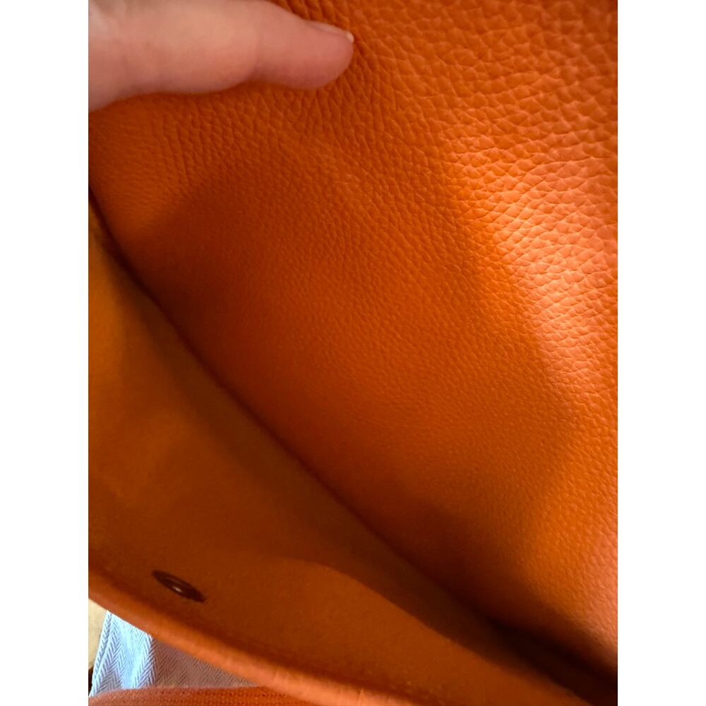 HERMES Orange Evelyne III 29 PM Crossbody Bag Purse Perforated H PHW Excellent - Picture 7 of 14